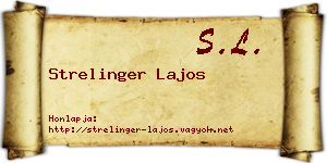 Strelinger Lajos névjegykártya